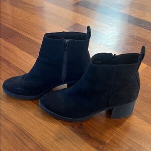 Divided Black Suede Ankle Booties